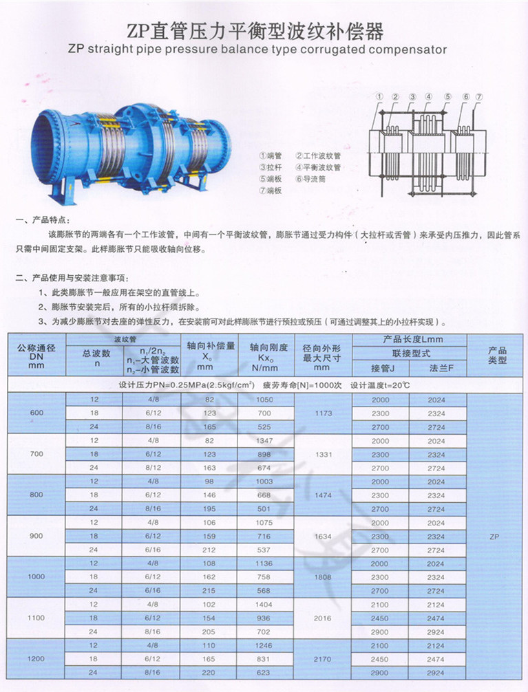 大拉杆横向波纹补偿器